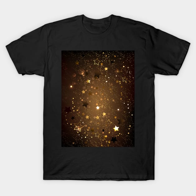 Brown Background with Stars T-Shirt by Blackmoon9